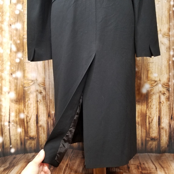 VTG Mark Eisen Collection Made In Italy Women's Sz 4 Black Long Button Up Blazer - Picture 11 of 14